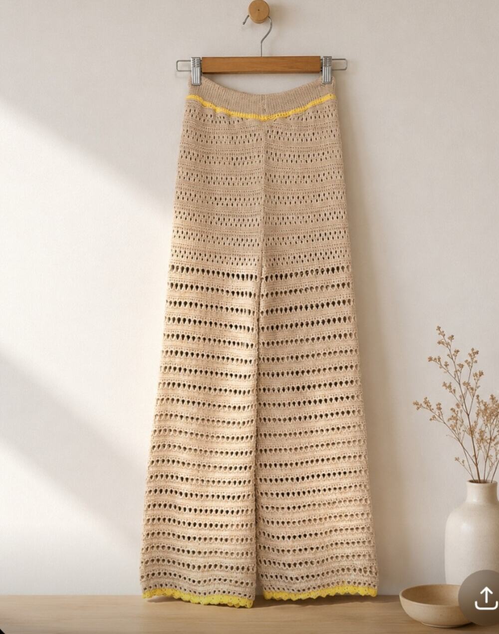 Galita Tan Crochet Pants Size XS